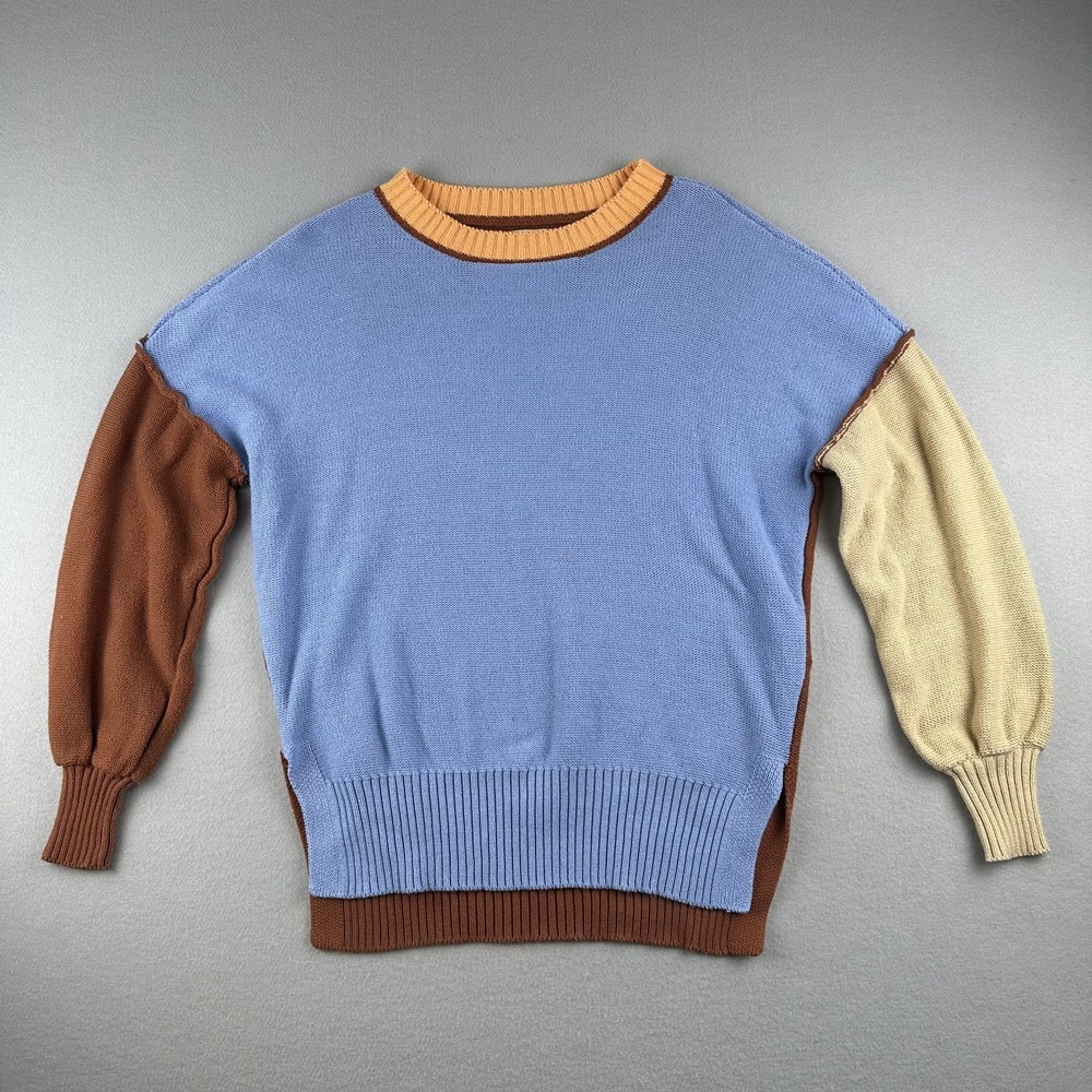 BDG Urban Outfitters Women's Charlie Pullover Sweater Blue Colorblock Size Small